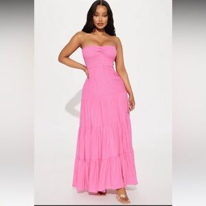 Pink Tube Maxi Dress S